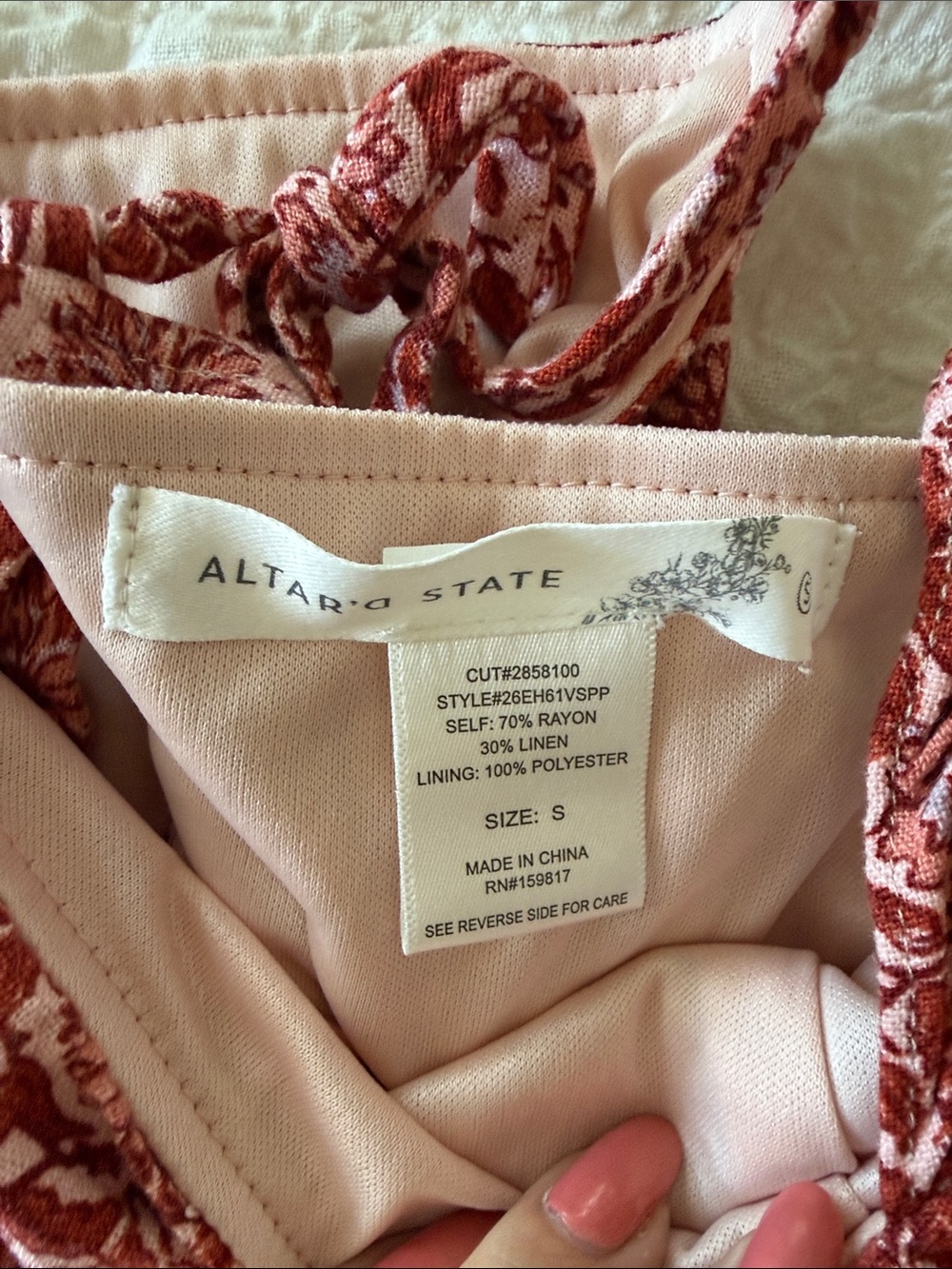 Altar'd State Red Floral Square-Neck Mini Dress - Picture 2 of 8